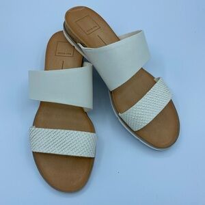 WHITE MULTI EMBOSSED LIZARD SLIDE SANDALS